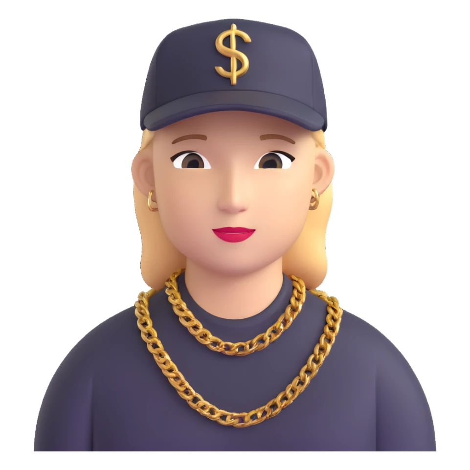 Brazilian rapper Chefin with cap and gold chain sticker