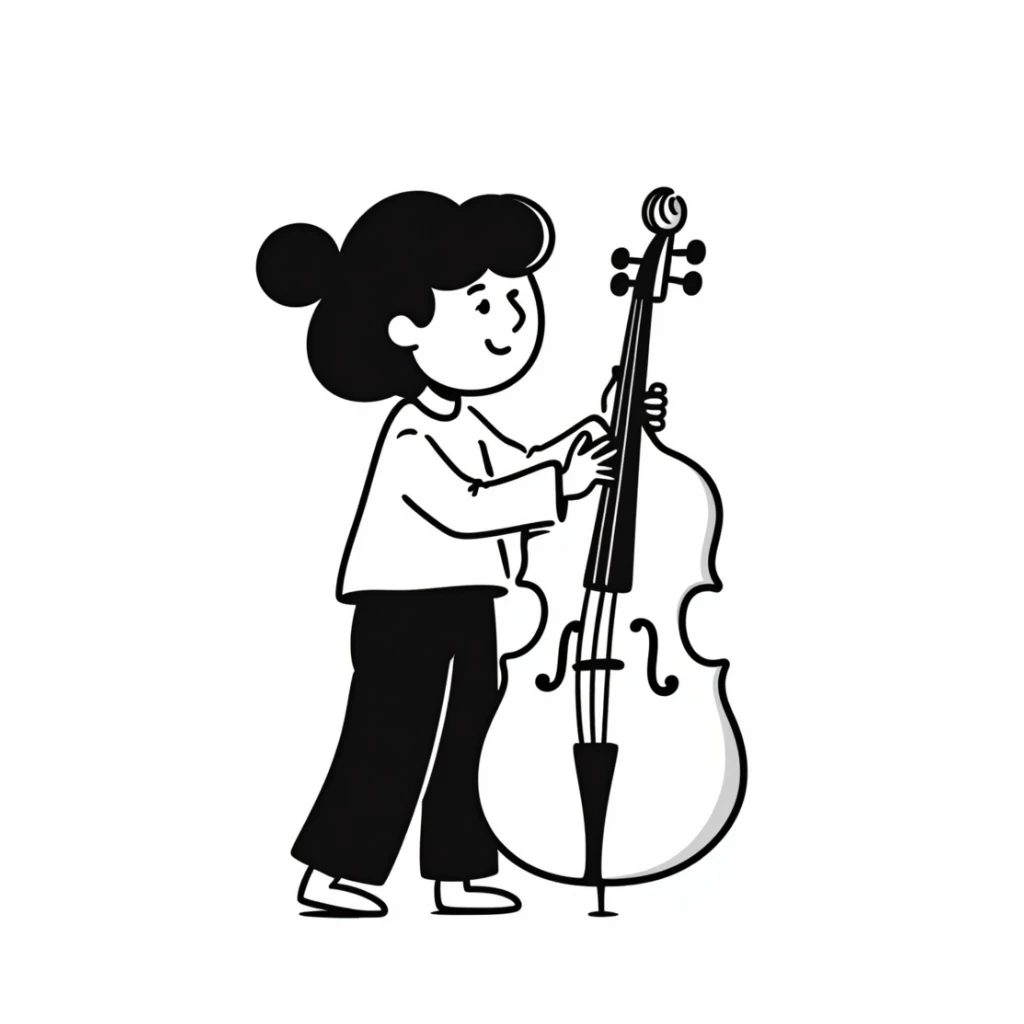 girl playing cello sticker