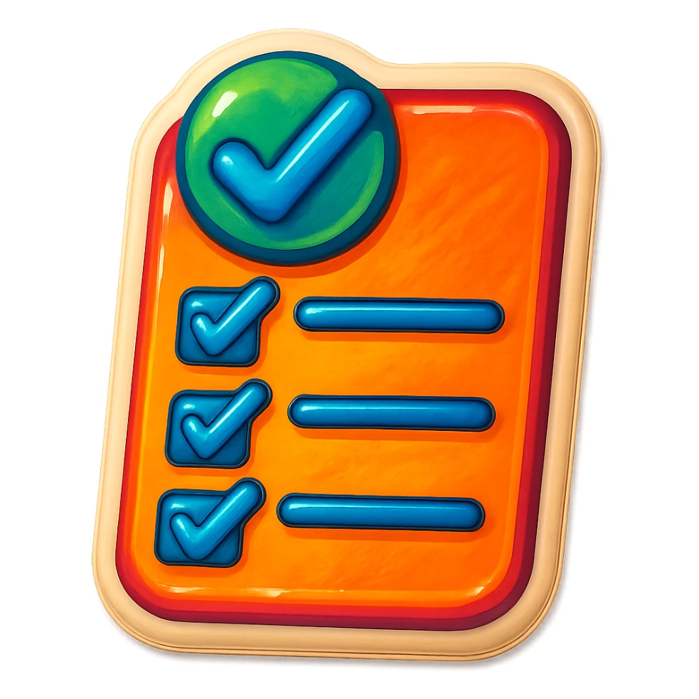 playful and colorful sticker of a checklist or to-do list sticker