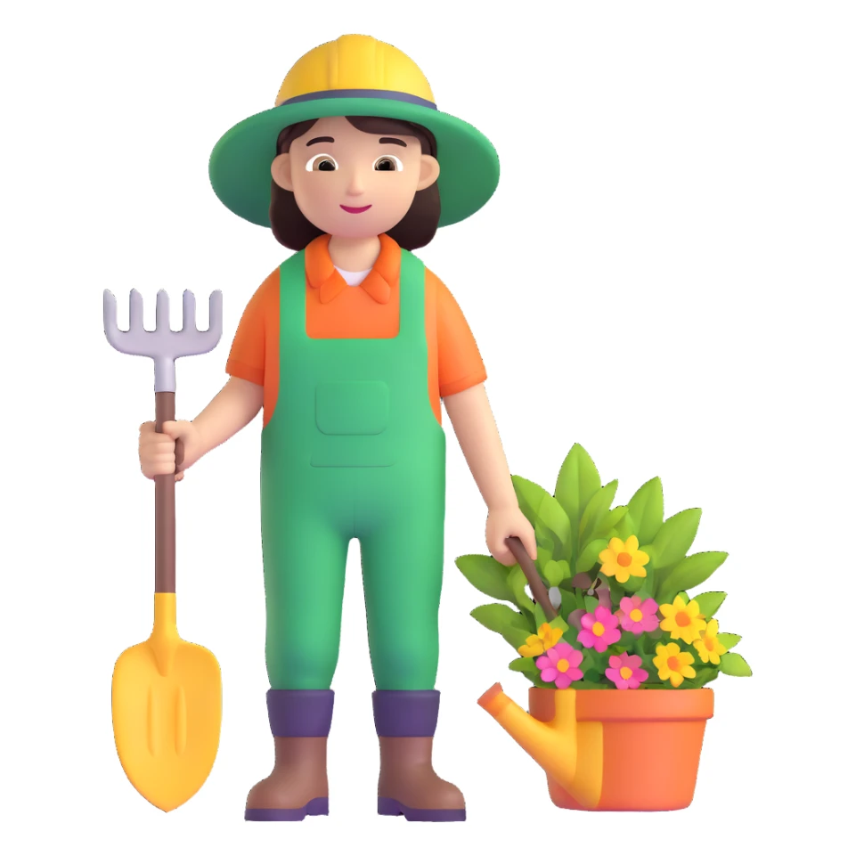 young white gardener sticker