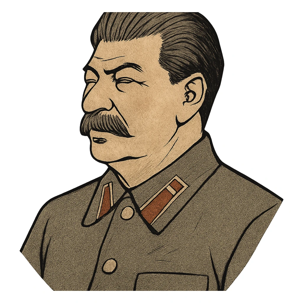 ukiyo-e style portrait of Stalin sticker