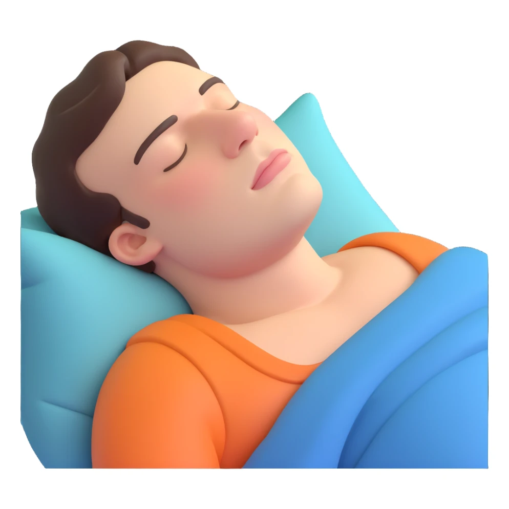 a person standing upright but asleep, gentle snoring, slouched shoulders sticker