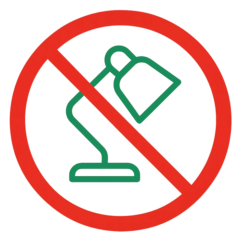 Make the green lamp a much brighter, more vivid green while keeping the red prohibition circle intact. Maintain a transparent background. The style should be consistent with the original images. sticker