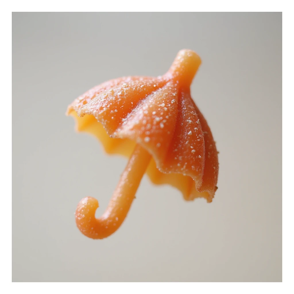 photorealistic dalgona candy with umbrella shape, inspired by Squid Game sticker