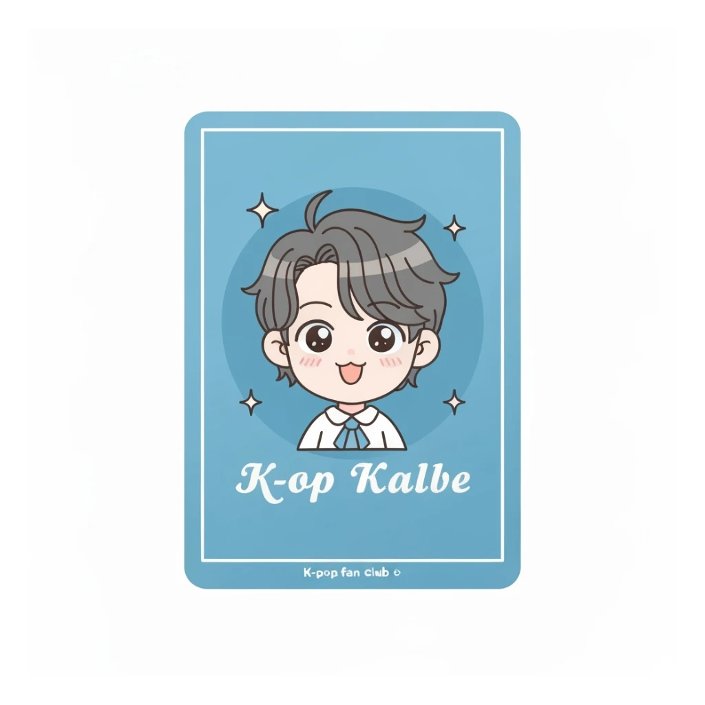 kpop fan club card, cute, expressive, minimal design sticker