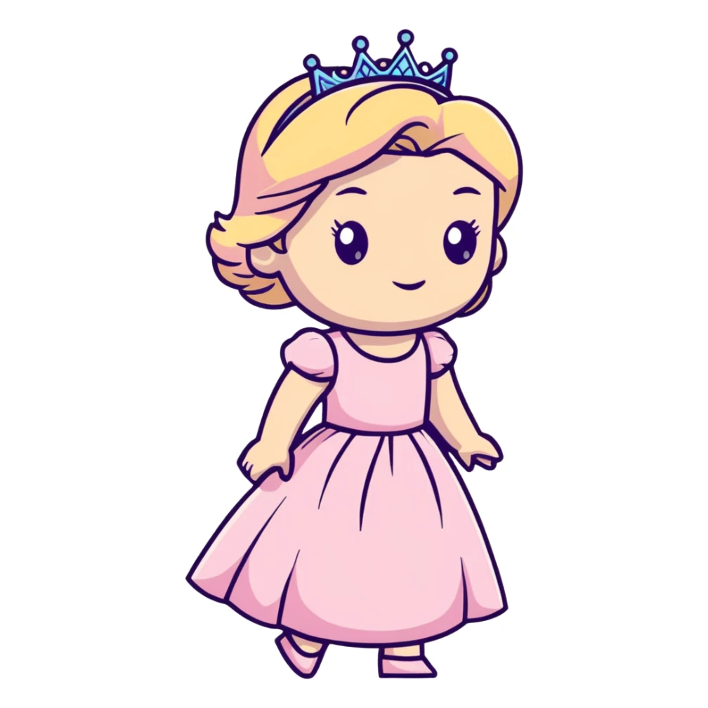 blonde princess with light pink dress sticker