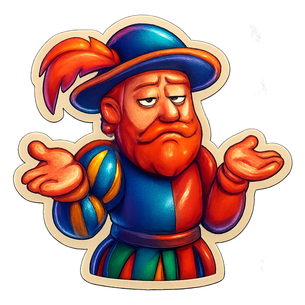 Red-bearded Landsknecht showing indifference sticker