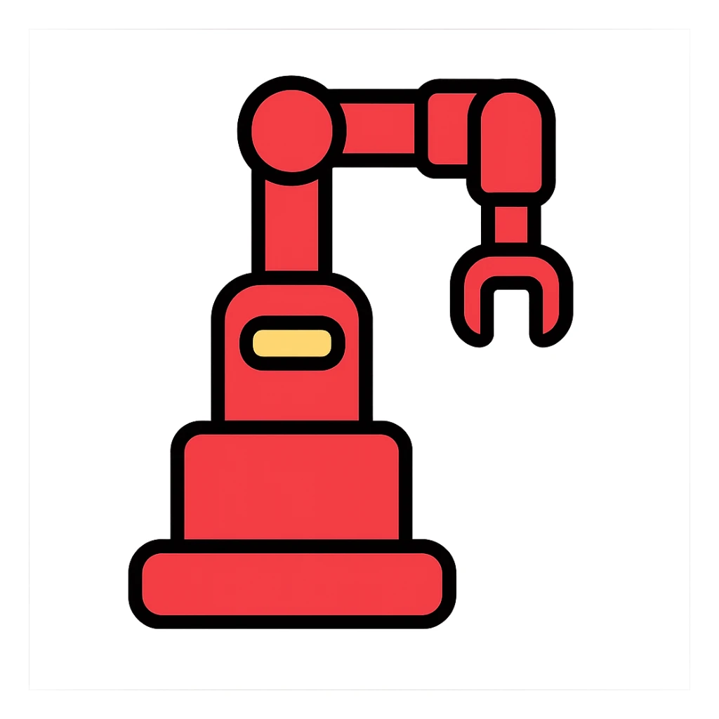 red cobot, icon style, simple and clean, front view sticker