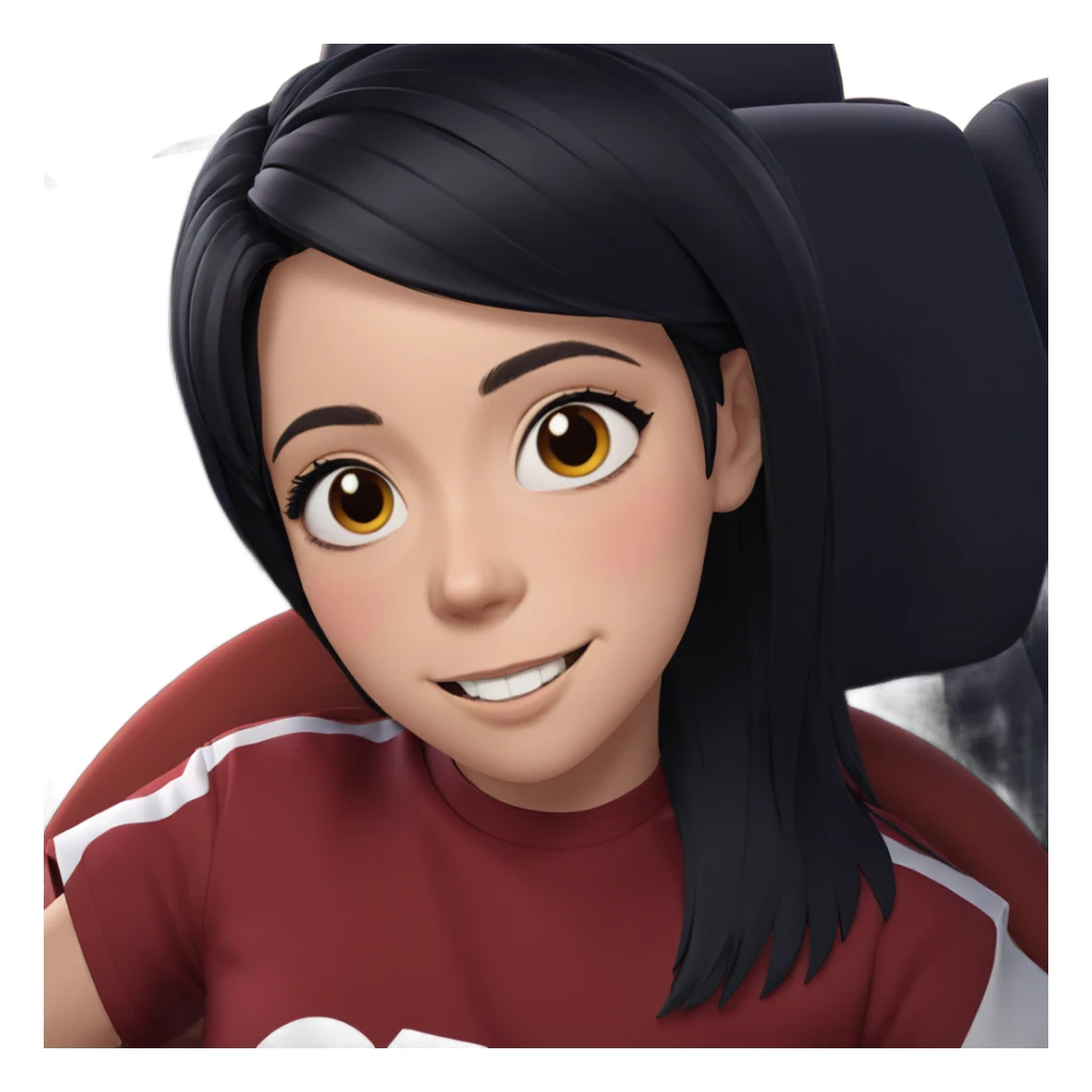 smiling girl in car interior sticker