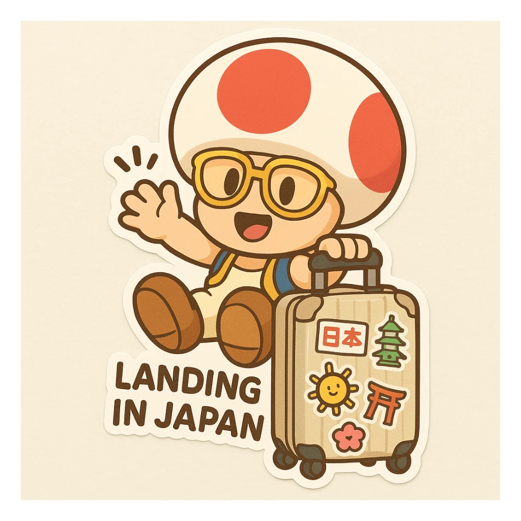 sticker conmemorating landing in japan sticker