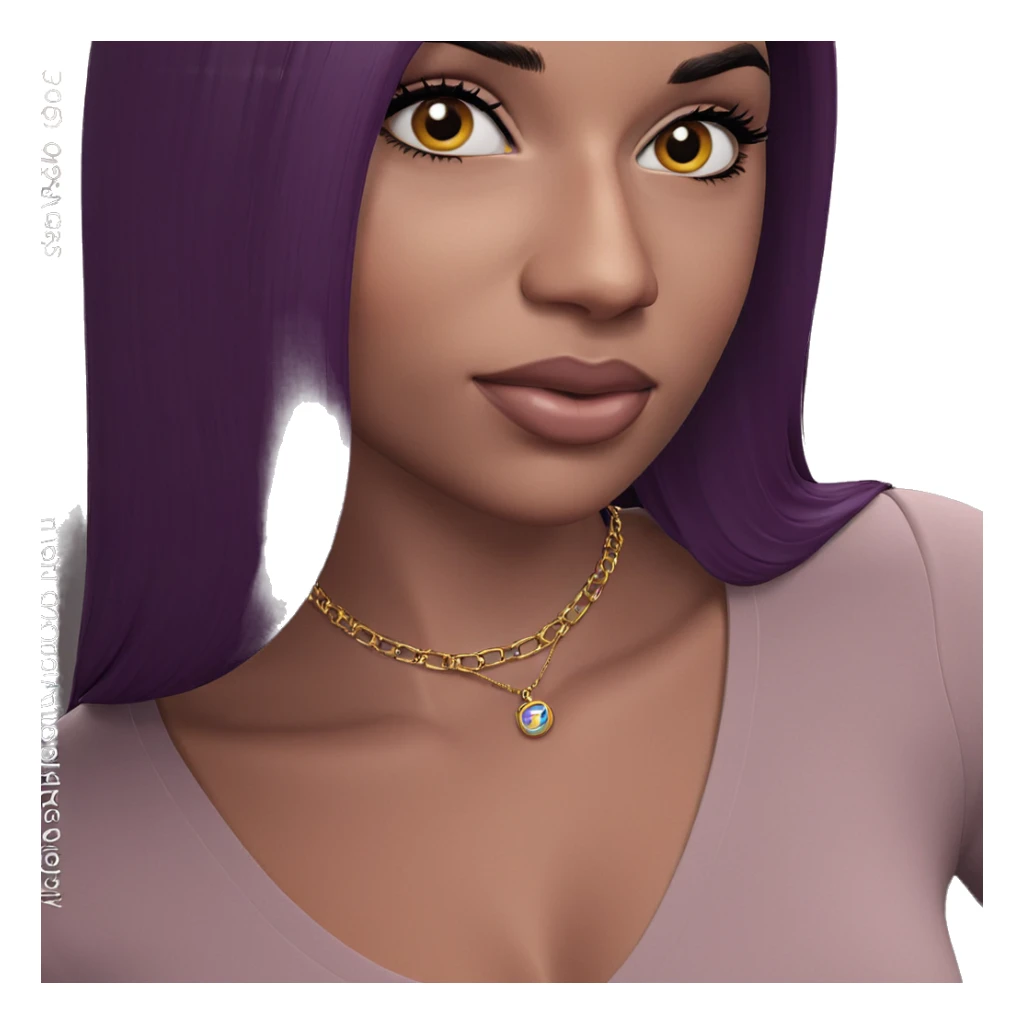 girl with necklace gazing softly sticker