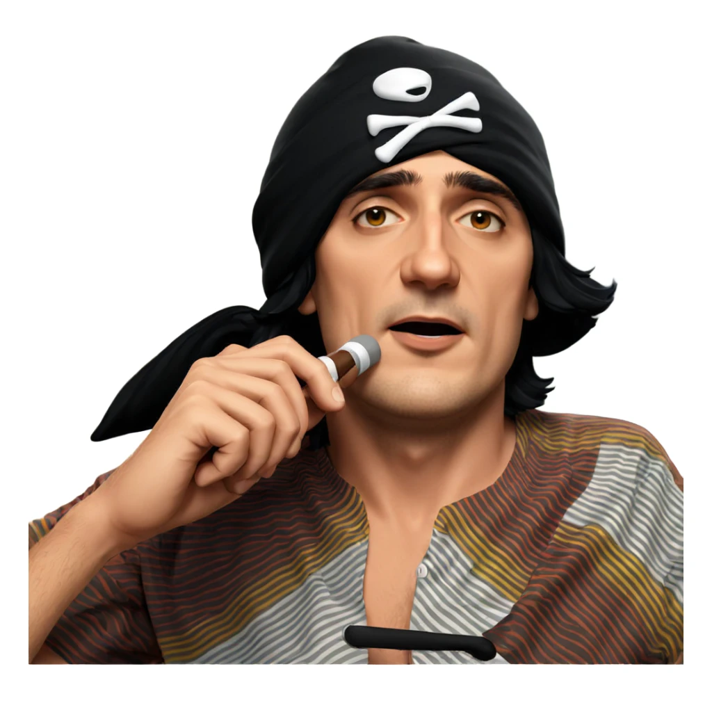 striped shirt parody with hat sticker