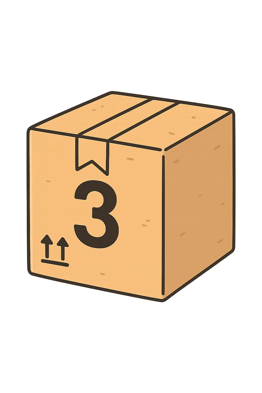 Pacco con numero 3 sticker