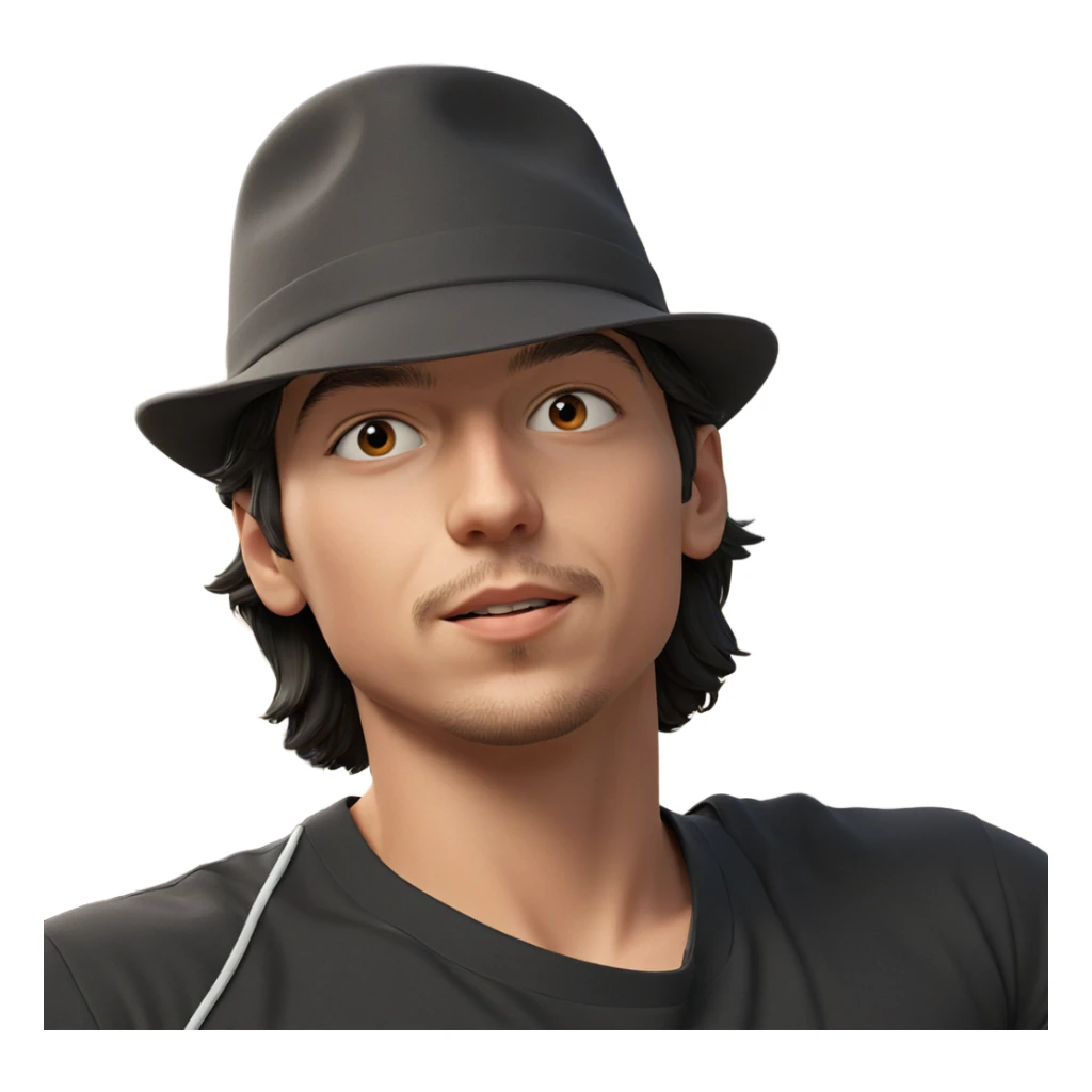 boy in a hat portrait sticker