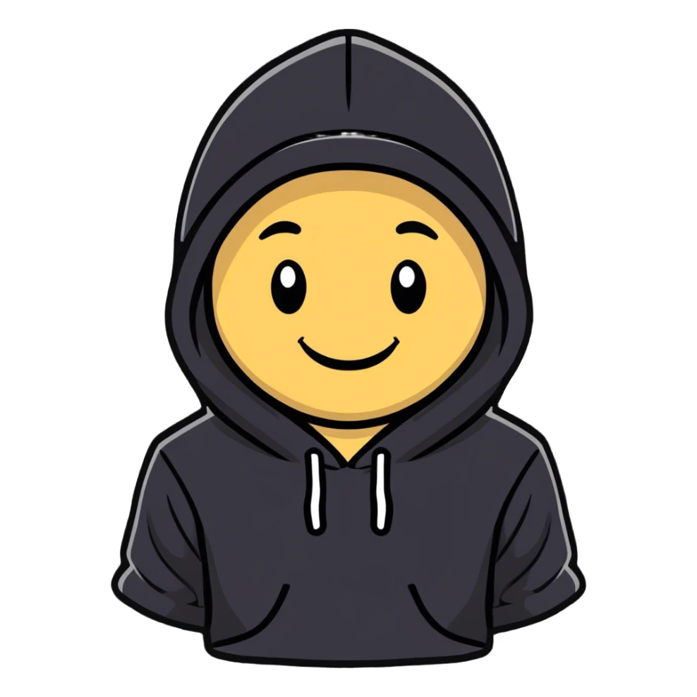 Smile face we hoodie and hat  sticker