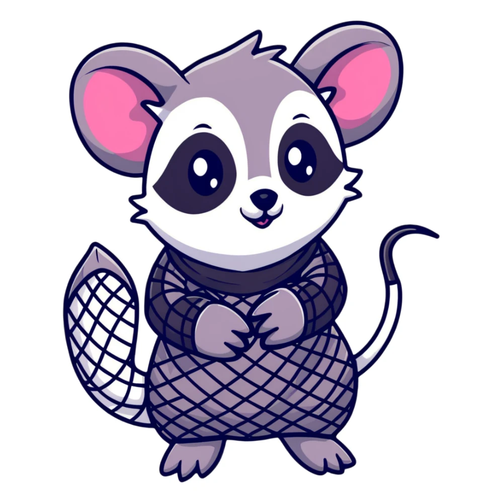 goth possum with fishnet gloves and black eyeliner sticker