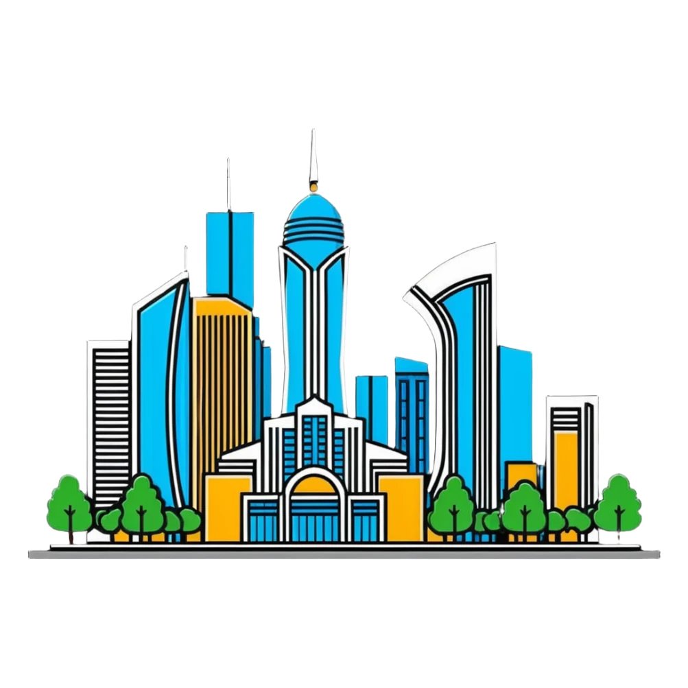 Astana Kazakhstan cityscape with modern architecture sticker