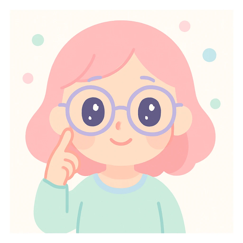 woman wearing glasses, soft and friendly atmosphere sticker