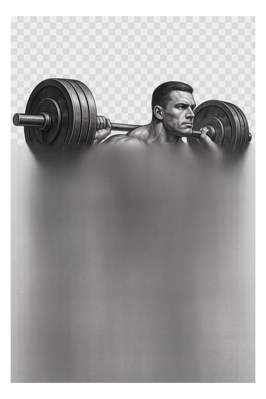 bodybuilder fa squat con bilanciere  sticker