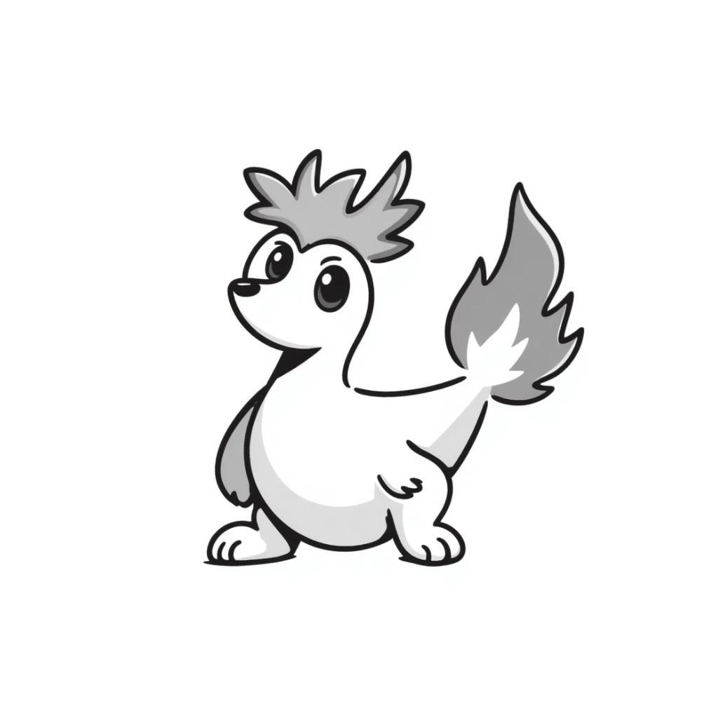 Cyndaquil Pokémon character hand drawn doodle style sticker