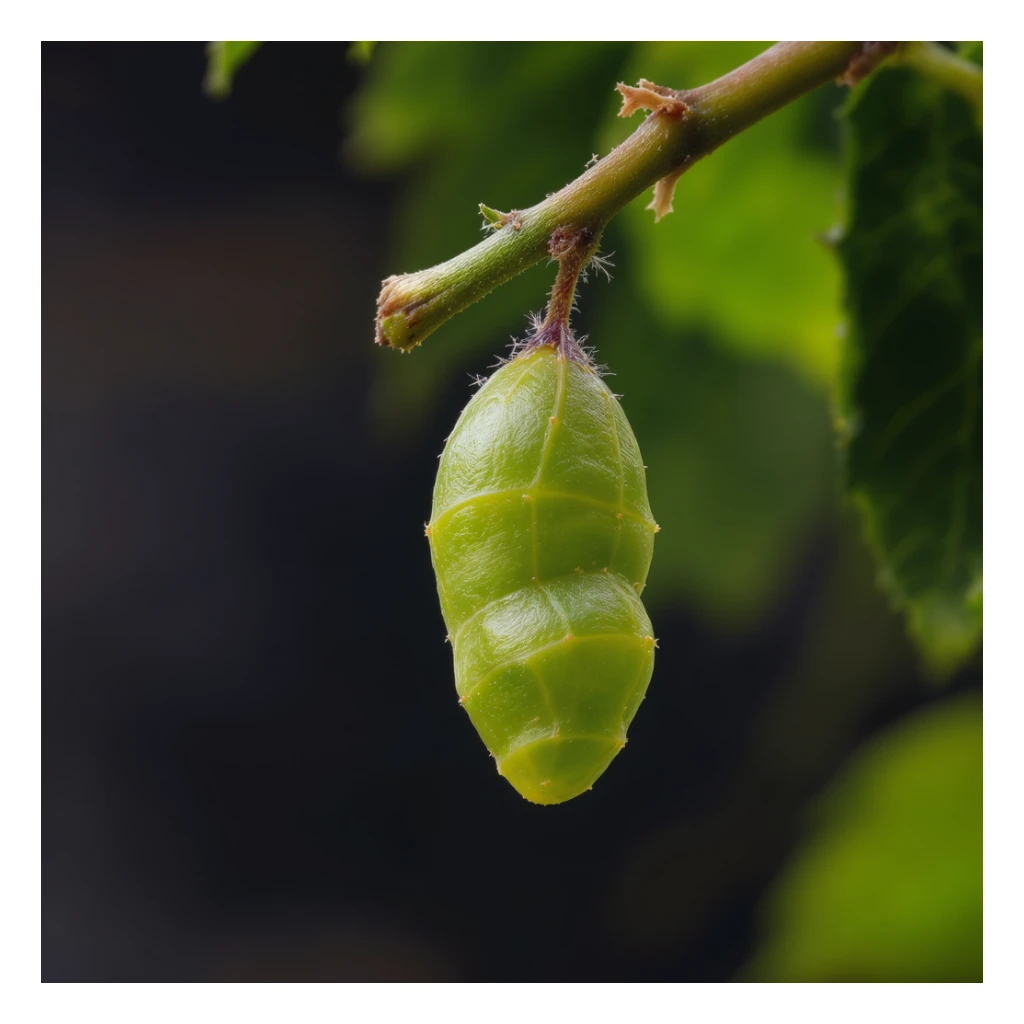 a butterfly cocoon, realistic style, highly detailed, natural lighting sticker