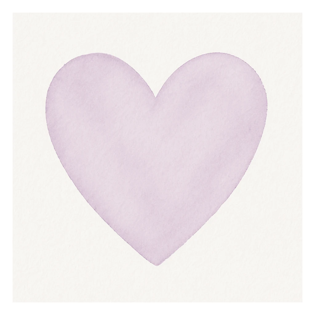 a heart in pastel purple, soft and simple, no text, clean background sticker