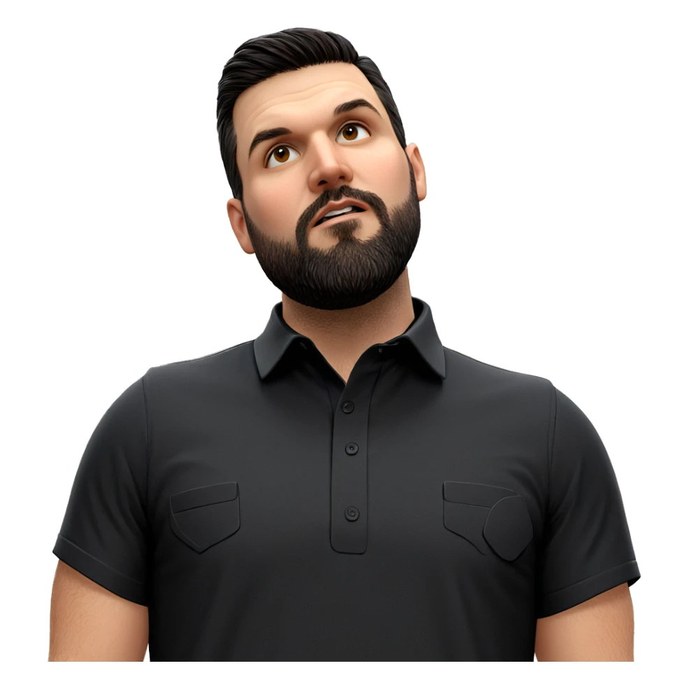 bearded boy in black shirt sticker