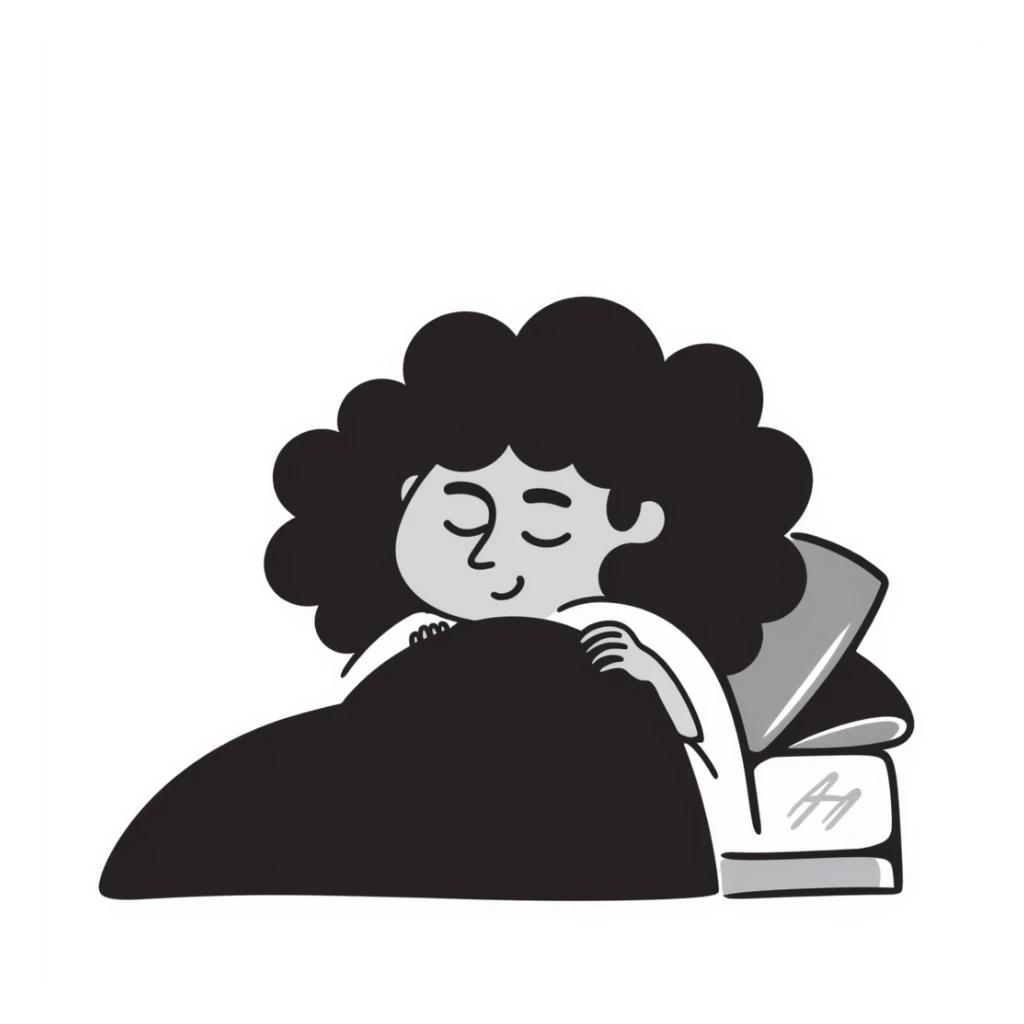 dark skin girl sleeping under covers sticker