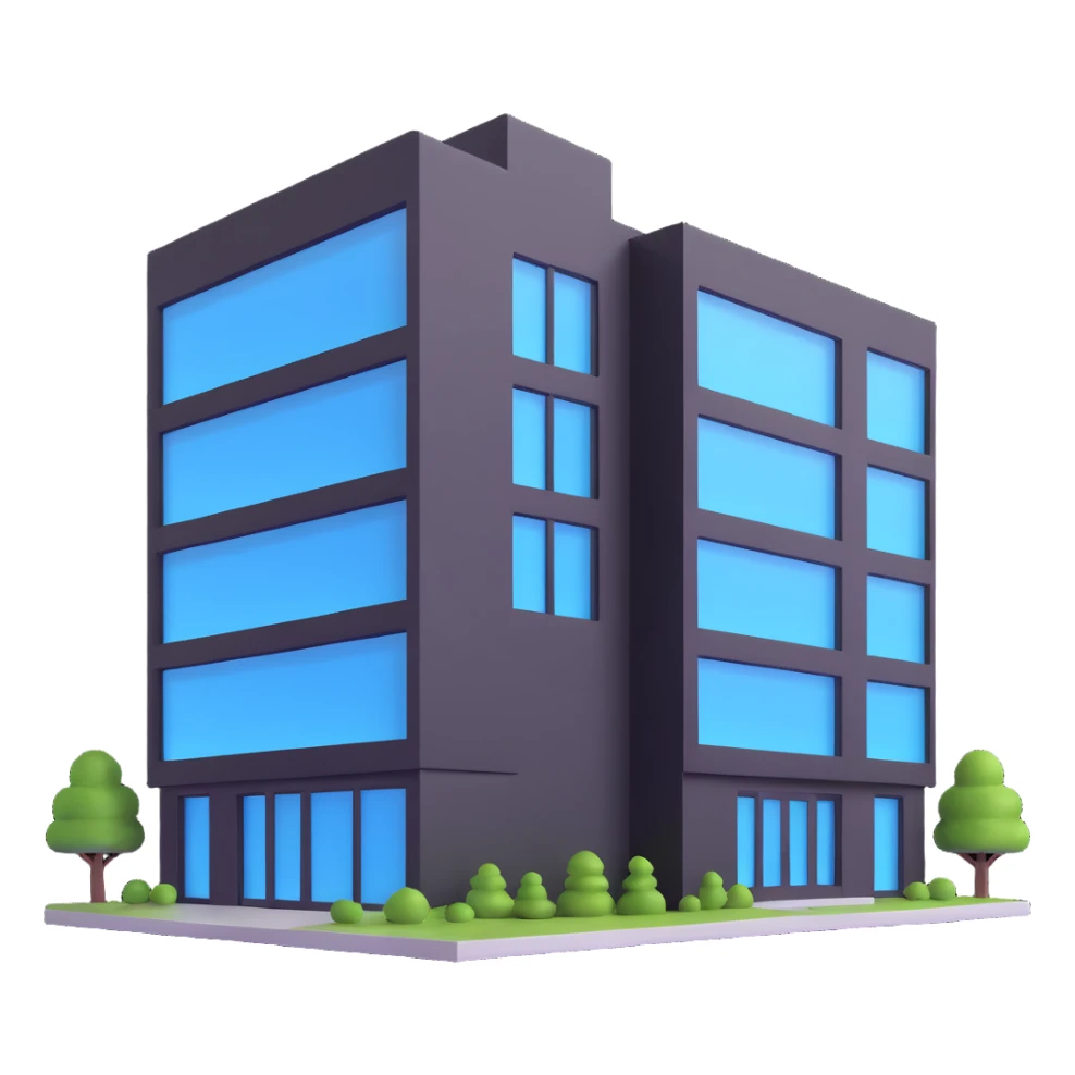 corporate office building with glass windows modern look sticker