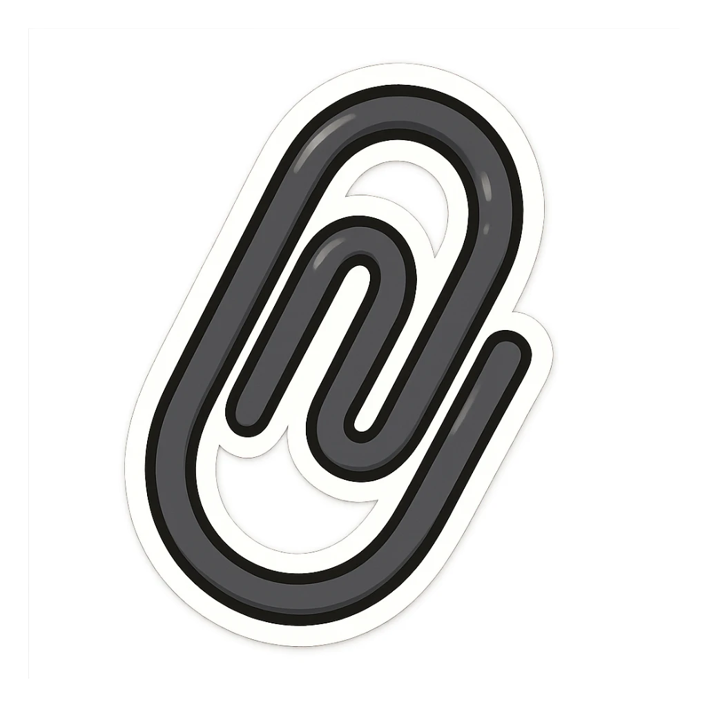 simple black paperclip sticker
