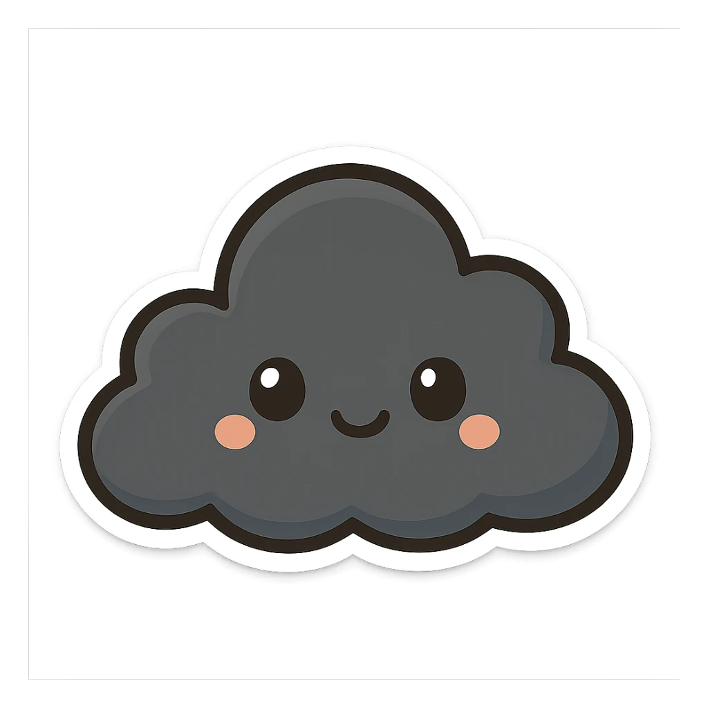 simple black cloud sticker
