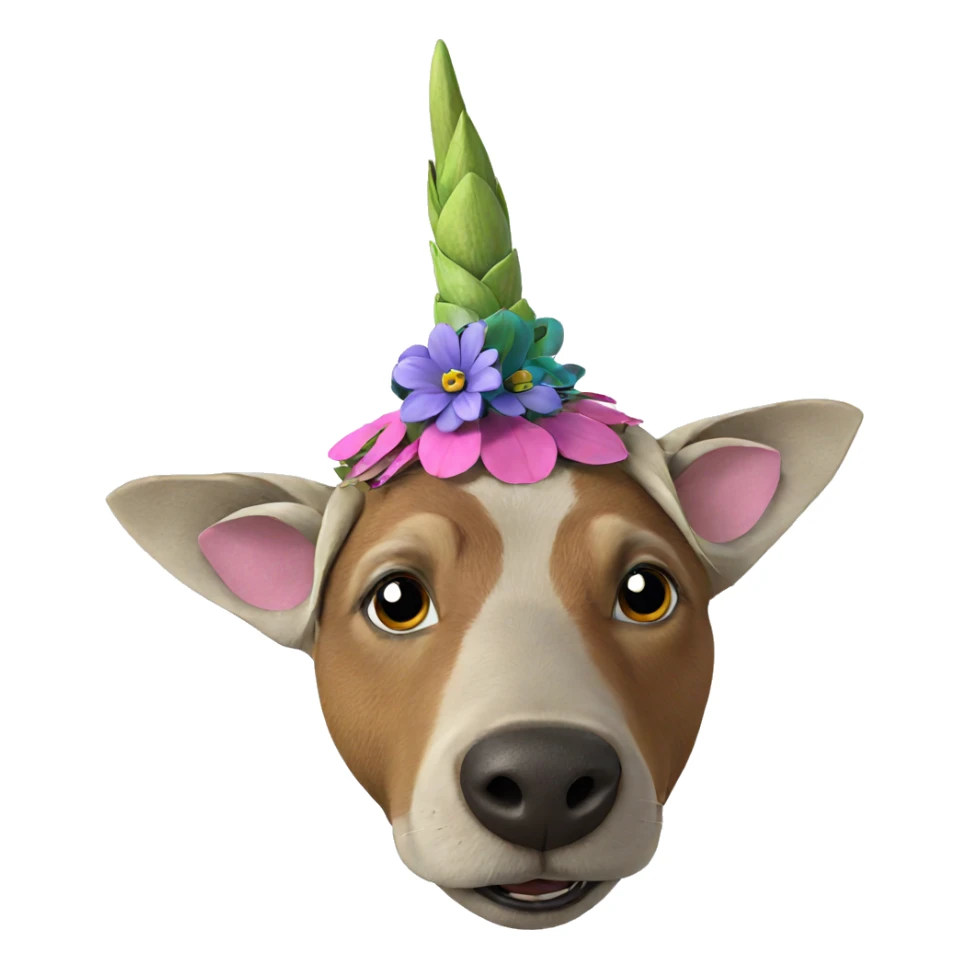 flower adorned animal portrait sticker