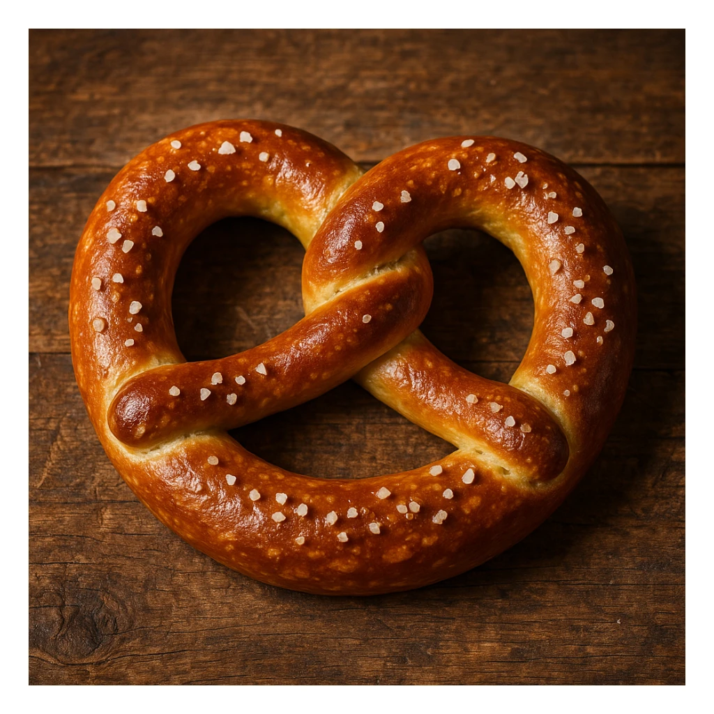 German pretzel, classic snack, detailed and appetizing sticker