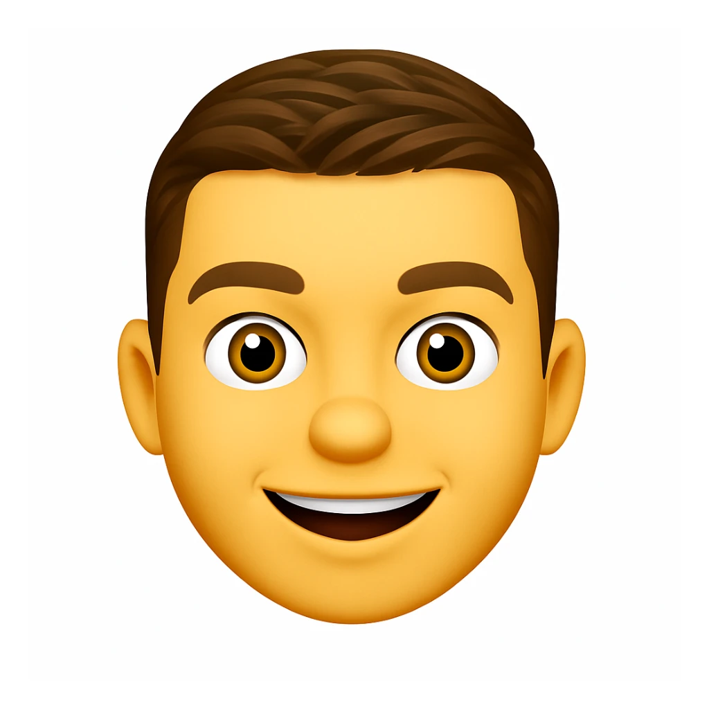 Based on these photos, make an emoji with facial features preserved sticker