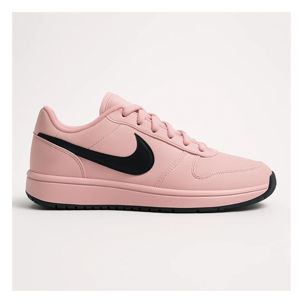 minimal pink and black shoe on white background, no text sticker