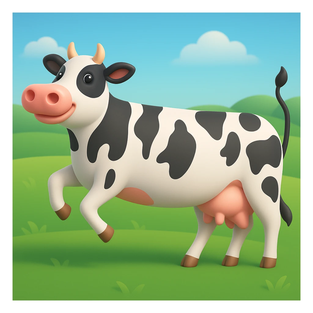 Make the image have a green grass field background in the style of microsoft style 3d fluent emojis sticker