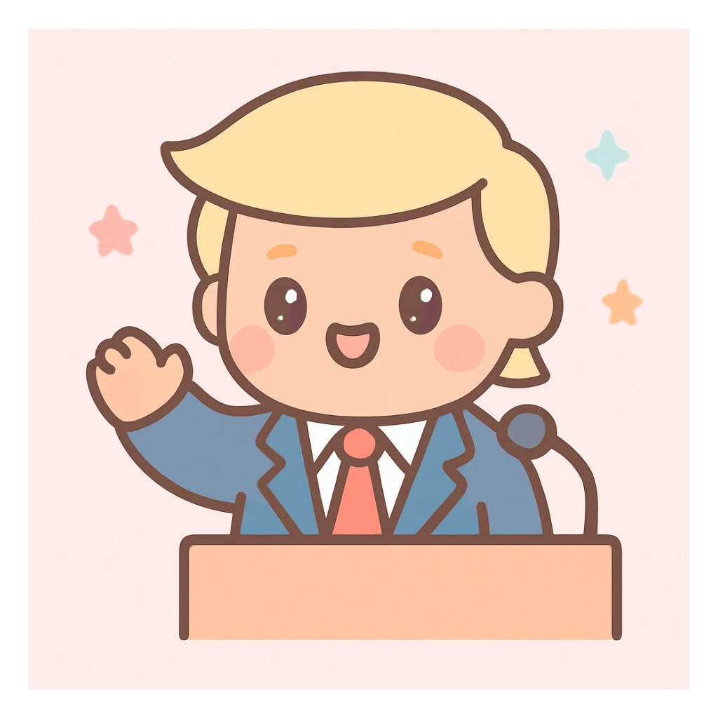 Donald Trump speaking at a rally sticker
