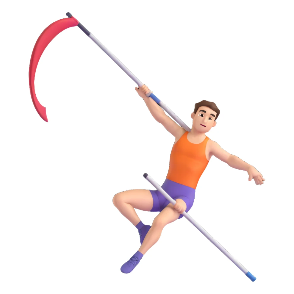 pole vaulting athlete icon or emoji sticker