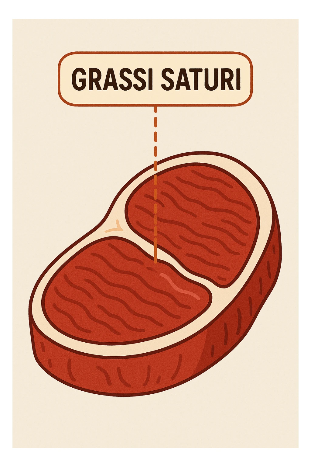grassi saturi carne rossa in italiano sticker