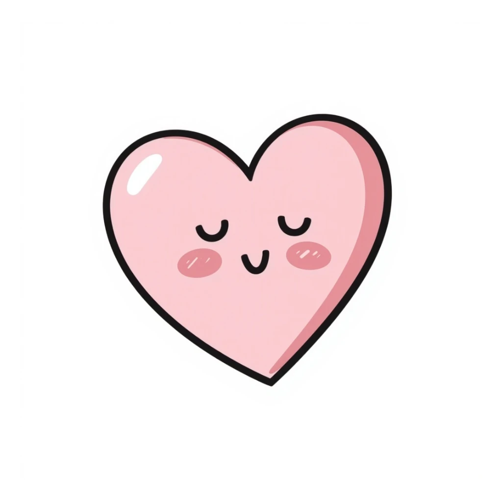 pink sticker playful hand drawn doodle heart sticker