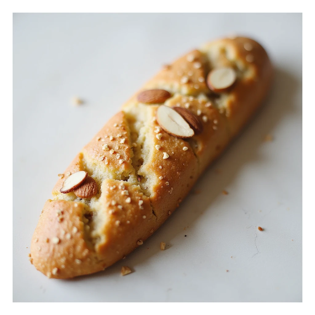realistic almond biscotti, photorealistic style sticker