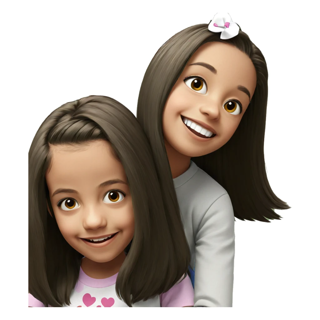 smiling girls with long hair sticker