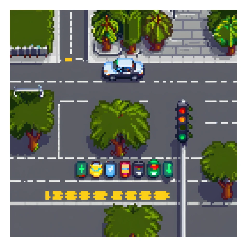 city street with road and traffic lights sticker