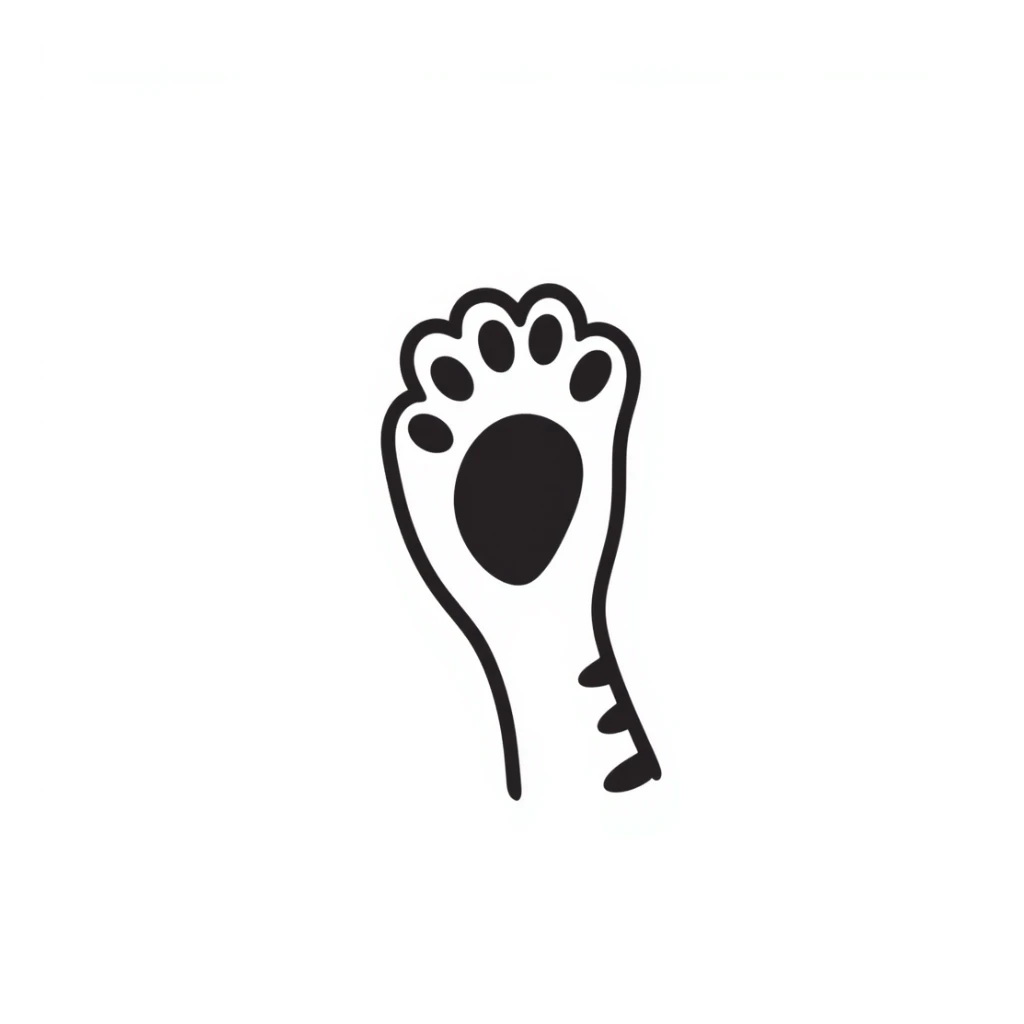 simple sketch of a cat's foot with toe beans sticker