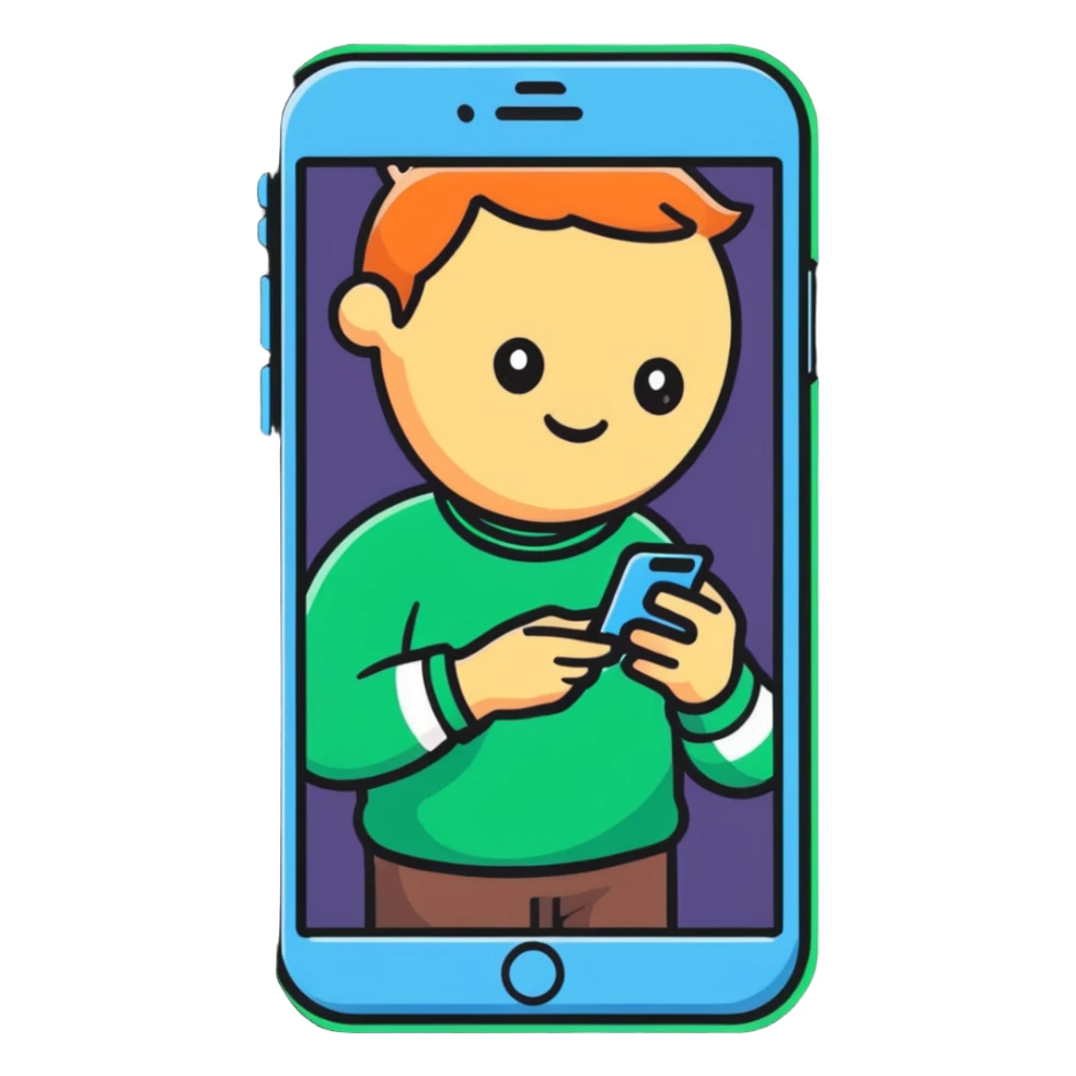 Person chatting with a bot on WhatsApp through iPhone sticker