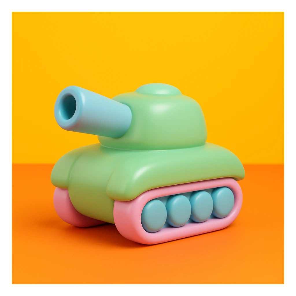 tank, 3D style, toy-like appearance sticker
