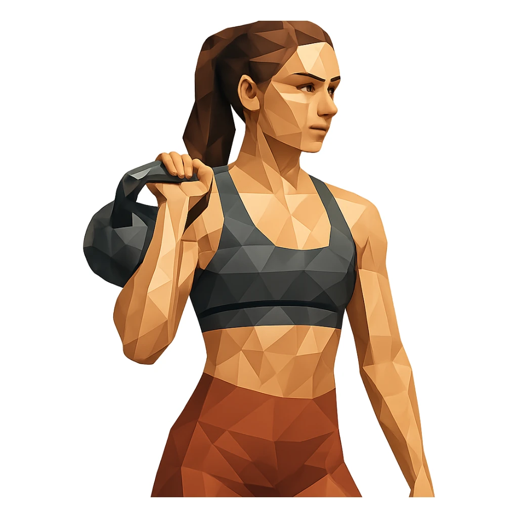 sport girl with kettlebell sticker