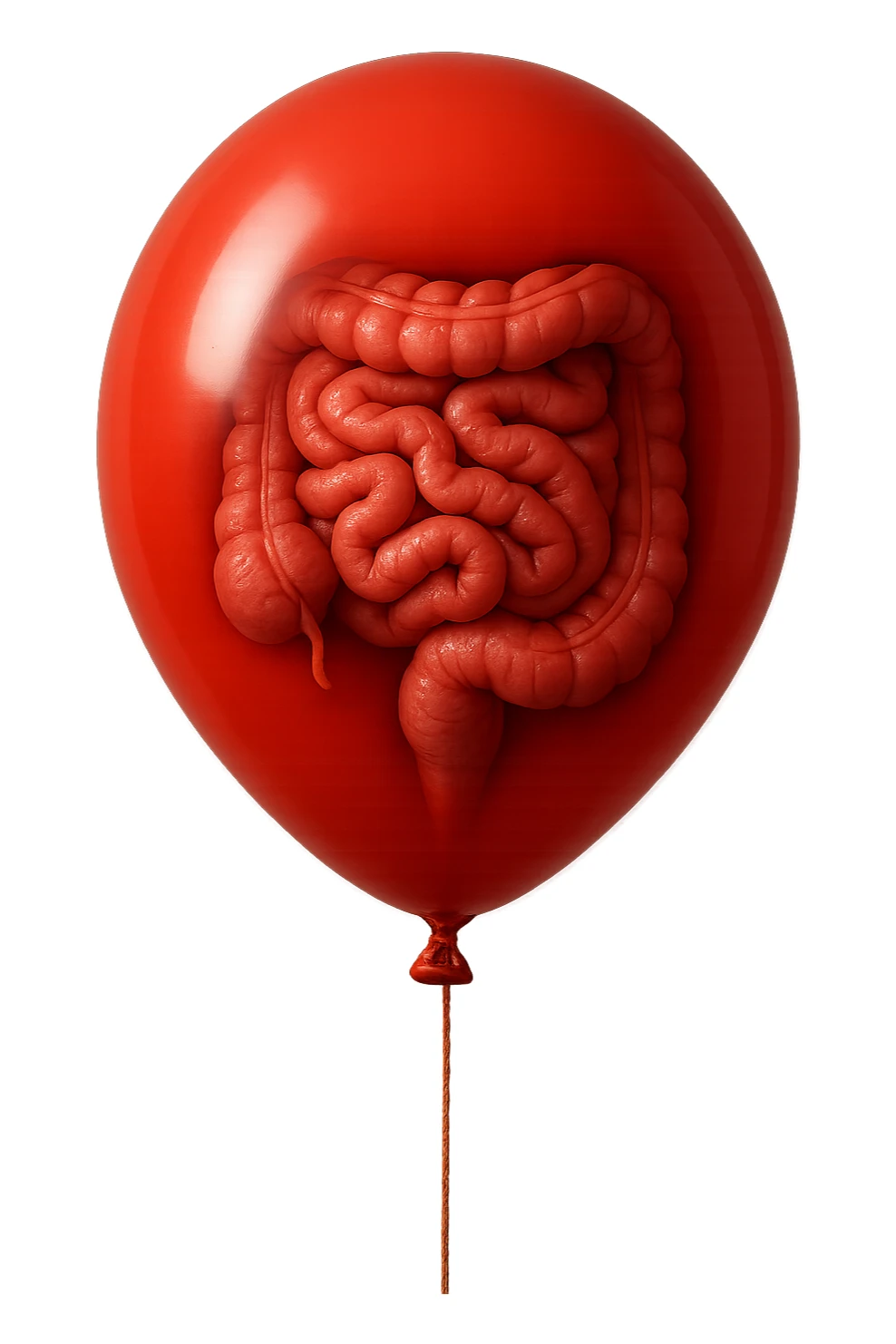 palloncino rosso con intestino chiuso dentro, IPERREALISTICO 4K sticker