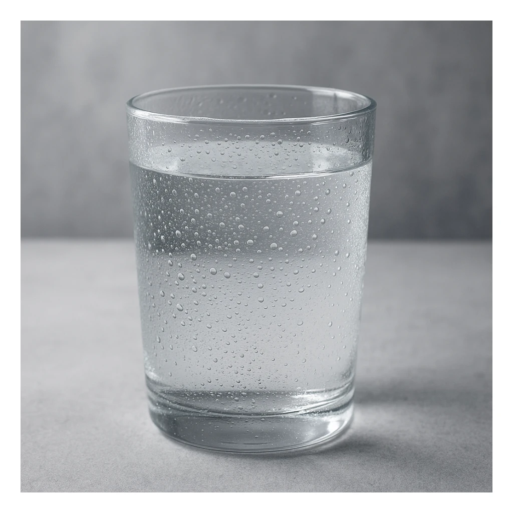 photo realistic glass of water with condensation drops sticker