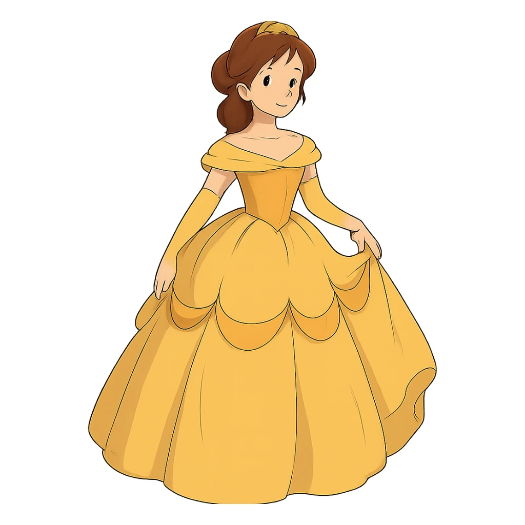 yellow belle princess dress sticker